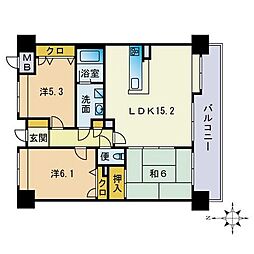 ライオンズプラザ大濠公園 3LDKの間取図画像