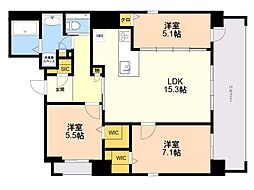 S-RESIDENCE大手門awesome 3LDKの間取図画像