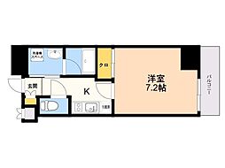 エンクレスト天神WEST 1Kの間取図画像