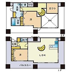 KDXレジデンス大濠ハーバービュータワー 2LDKの間取図画像