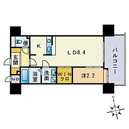 プレスタイルベイエリア石城 1LDKの間取図画像