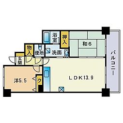 クレセントビル 2LDKの間取図画像