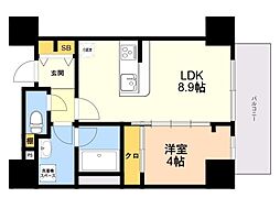 パティオ大手門 1LDKの間取図画像