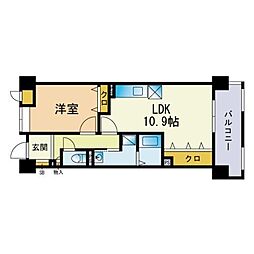 エフメゾン北天神 1LDKの間取図画像