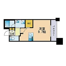 エンクレスト呉服町 ワンルームの間取図画像