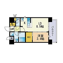 ネストピア大濠公園駅前2 1LDKの間取図画像