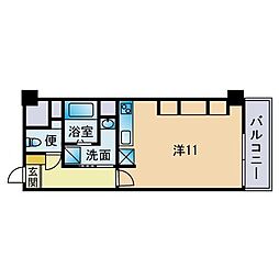 藤和サンコープ大名 ワンルームの間取図画像
