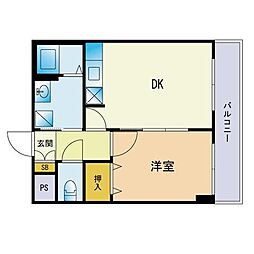 第5土肥ビル 1LDKの間取図画像