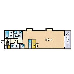 リファレンス天神 ワンルームの間取図画像