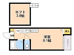 ハーバー・ヒルズ1 ワンルームの間取図画像