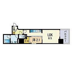 サニークレスト赤坂 1LDKの間取図画像