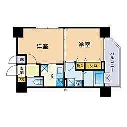 エンクレスト天神CLASS 2Kの間取図画像