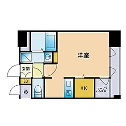 エンクレスト博多GATE ワンルームの間取図画像