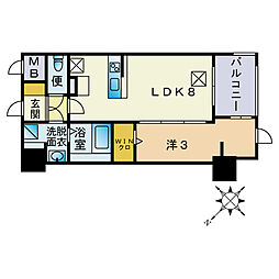 ウェルス古門戸 1SLDKの間取図画像