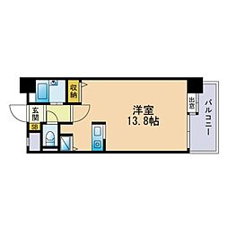 サンセーヌ大名 ワンルームの間取図画像