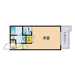エステート・モア天神倶楽部 1Kの間取図画像