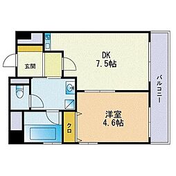 ガーデンコートけやき 1DKの間取図画像