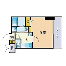 エンクレスト大手門2 1Kの間取図画像