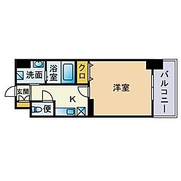 エンクレスト天神CLASS 1Kの間取図画像