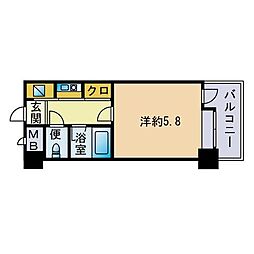 ポルグラシア大手門 1Kの間取図画像