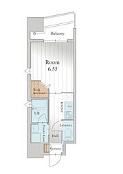 ラファセエスティエラ赤坂 1Kの間取図画像