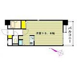 サンセーヌ大名 ワンルームの間取図画像