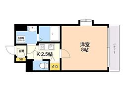 サヴォイファイブウェイズ 1Kの間取図画像