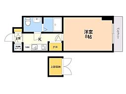 ピュアドームリバーサイド天神 1Kの間取図画像