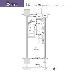 パークリュクス大手門mono ワンルームの間取図画像