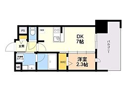 グランフォーレ博多プレミアベイサイド 1DKの間取図画像