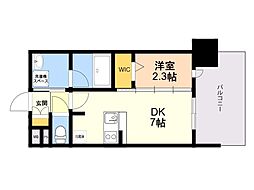 グランフォーレ博多プレミアベイサイド 1DKの間取図画像