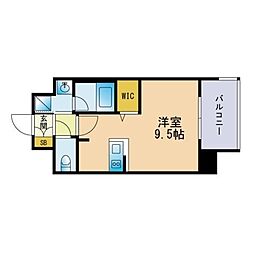 エンクレストベイ天神EAST ワンルームの間取図画像