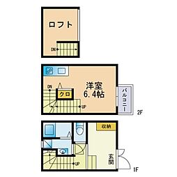 Ｍｉ　Ｃａｓｉｔａ薬院 1階ワンルームの間取り