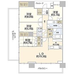 ザ・パークハウス桜坂サンリヤン 4LDKの間取図画像