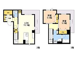 シャーメゾンハマヴィラガーデン警固 2LDKの間取図画像