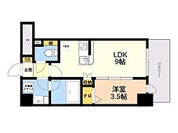 Pavana Jionne寺町通り 1LDKの間取図画像