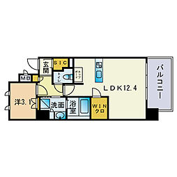 シーズンフラッツ平尾 1LDKの間取図画像