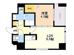 ベイシック薬院 1LDKの間取図画像