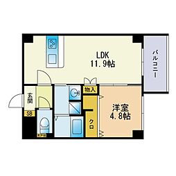 LIBTH・HIRAO 1LDKの間取図画像