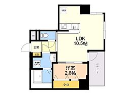 リューデサンテ 1LDKの間取図画像
