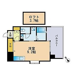 エスティメゾン薬院 ワンルームの間取図画像