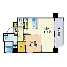 ネストピア薬院東 1LDKの間取図画像