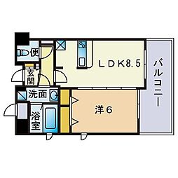 LaVivienda薬院 1LDKの間取図画像