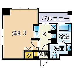 グランフォーレ平尾 1Kの間取図画像
