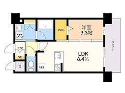 エンクレスト天神GLEE 1LDKの間取図画像
