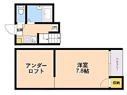 アイブルー天神南 ワンルームの間取図画像