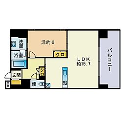 ナビールコート警固 1LDKの間取図画像
