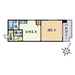 グランフォート平和 1DKの間取図画像