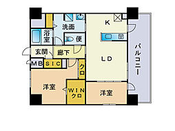ティーエム薬院 2LDKの間取図画像