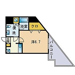 ナビールコート白金 1Kの間取図画像